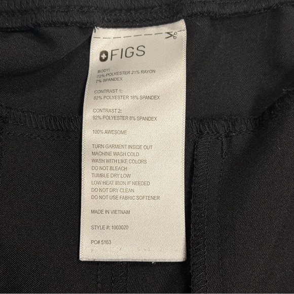Figs High Waisted Isabel Wide Leg Scrub Pants, Women’s XL, Black - Picture 12 of 16